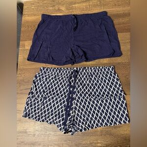 Nautica Navy and White Pajama Shorts Set